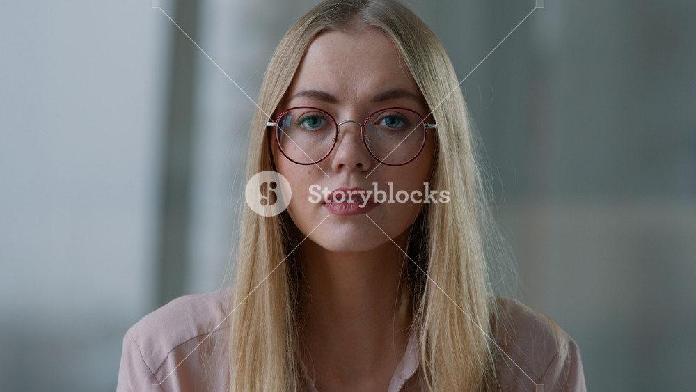 Amazed shocked wonder Caucasian business woman take of eyeglasses look with big eyes amazing smiling businesswoman female girl winning