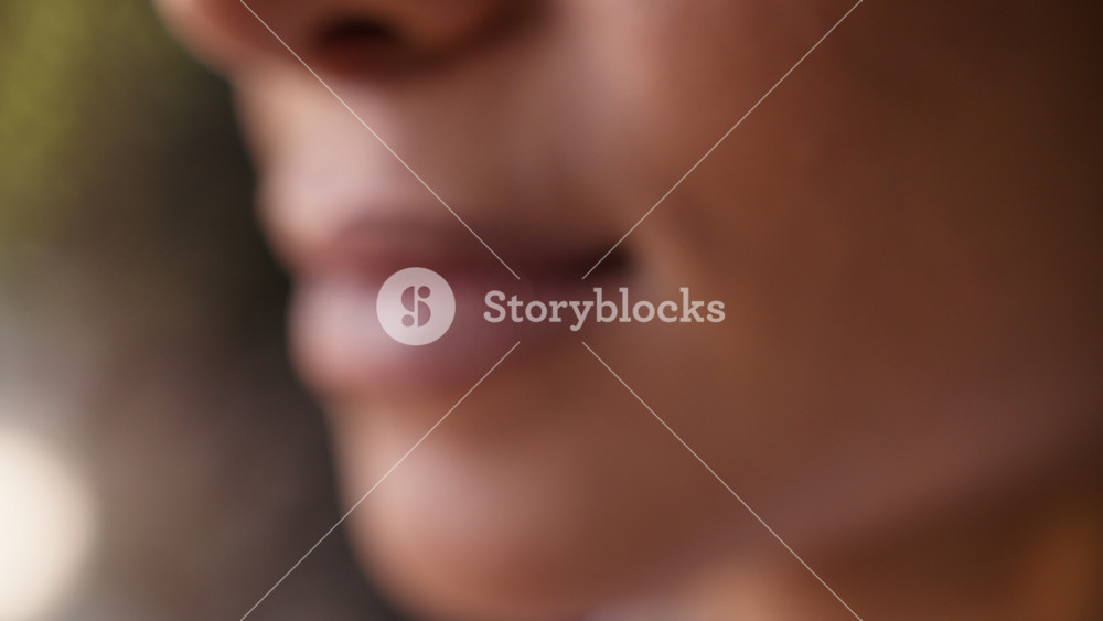 Close up lips mouth African American woman toothy dental smile laughing positive female girl cropped view happy oral health medicine face