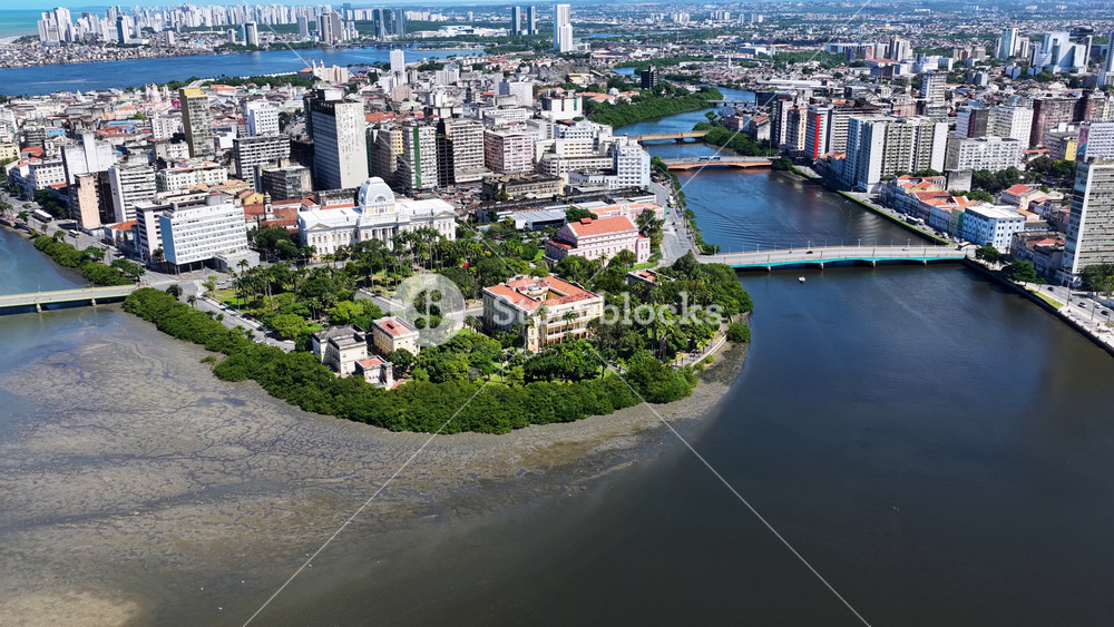 Recife Skyline In Recife Pernambuco Brazil. Breathtaking Of Federal Administration Buildings Of The Country. Landmark Town. District Skyline. Recife Pernambuco.