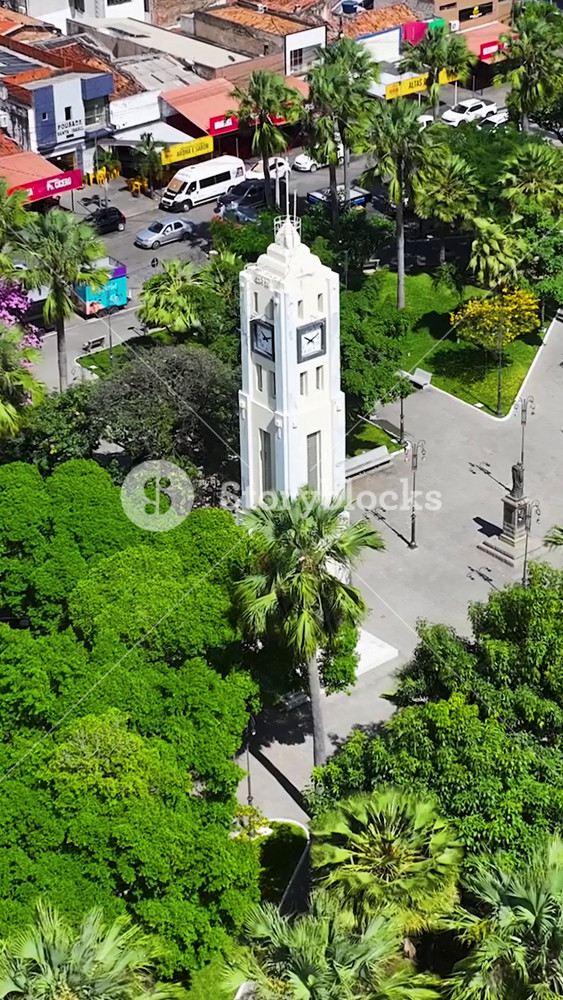 Juazeiro Do Norte Skyline In Ceara Brazil. Downtown City. Padre Cicero Square. Beautiful Skyline. Juazeiro Do Norte Skyline At Juazeiro Do Norte In Ceara Brazil. Clock Tower.