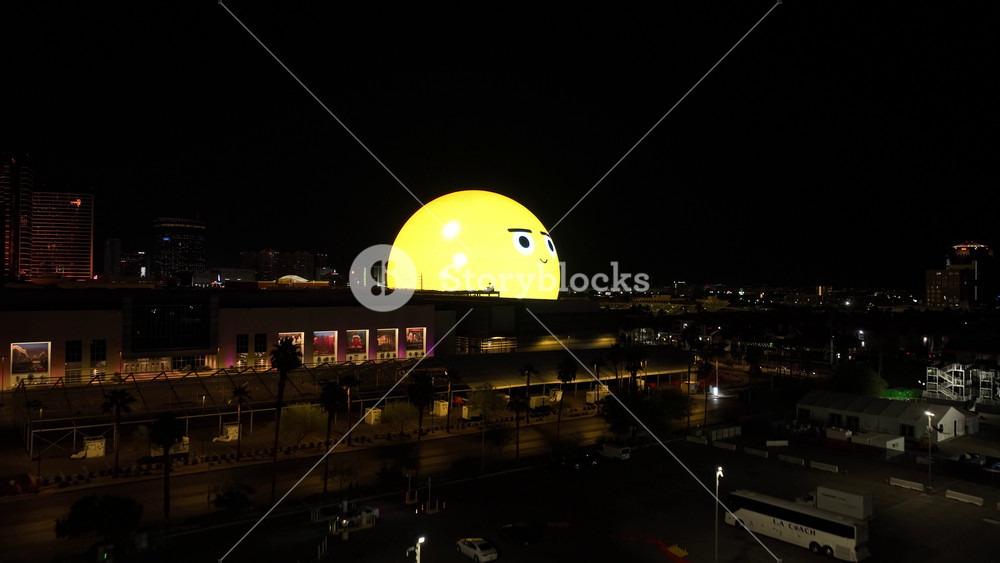 Las Vegas, Nevada, United States - 8.14.2025 - Sphere At Las Vegas In Nevada United States. Sunny Day Las Vegas United States. Famous Night. Landscape Night Scape.