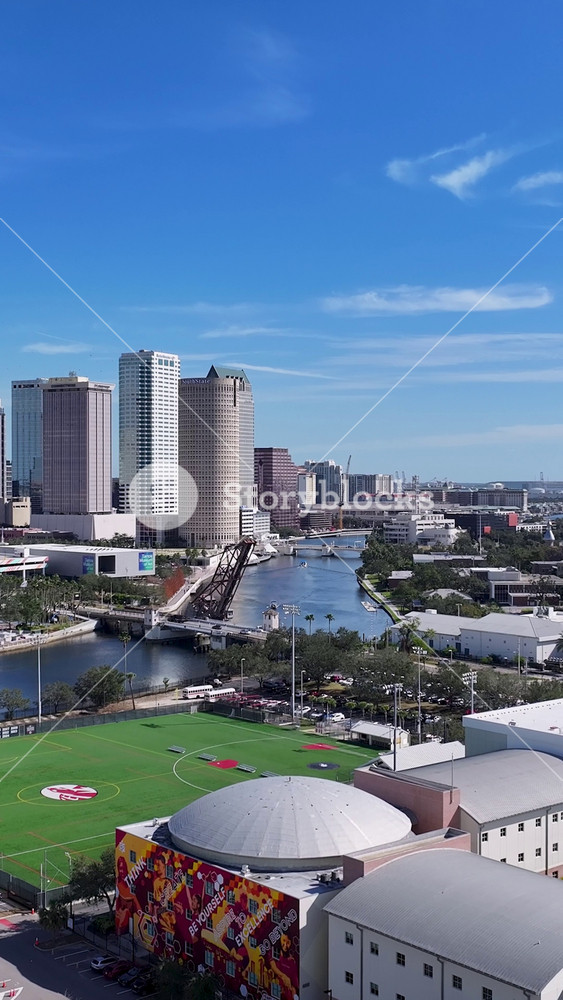 Tampa, Florida, United States - 1.6.2026 - Tampa Skyline At Tampa In Florida United States. Sunny Day. Modern City Center With Skyscrapers Reflecting The Urban Life.