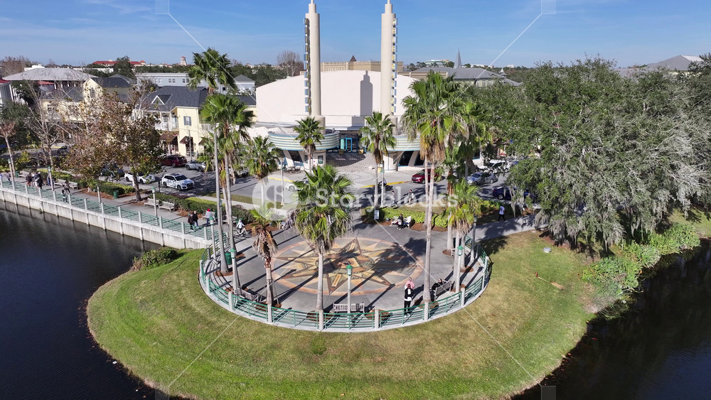 Celebration, Florida, United States - 5.17.2025 - Lakeside Park At Celebration In Florida United States. Sunny Day Celebration United States. Countryside Landscape. Nature Park.