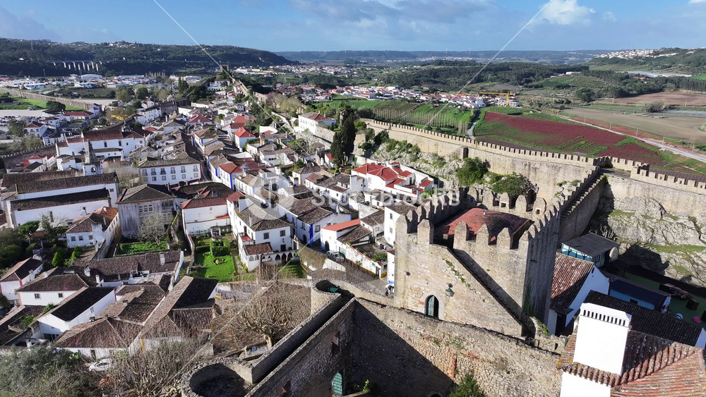 Obidos, Leiria, Portugal - 3.20.2025 - Stunning Obidos Village At Obidos In Leiria Portugal. Sunny Day Stunning Landscape. Obidos Portugal