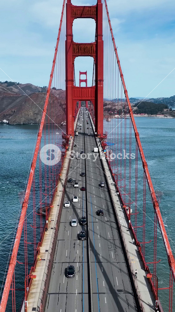 Golden Gate Bridge Aerial At San Francisco In California United States. Highrise Building Architecture. Tourism Travel. Golden Gate Bridge Aerial At San Francisco In California United States.