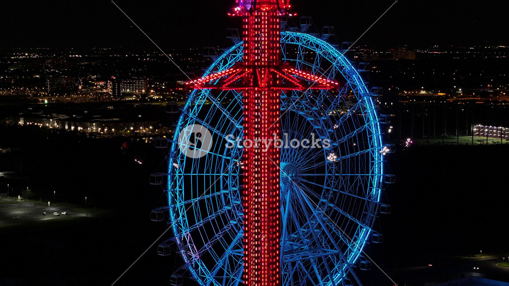 Orlando, Florida, United States - 1.28.2025 - Night View Of Ferris Wheel At Orlando In Florida United States. Sunny Day Stunning Landscape. Orlando United States