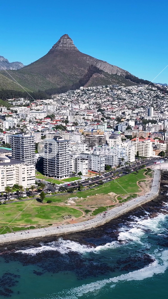 Cape Town Skyline At Cape Town In Western Cape South Africa. Table Mountain Landscape. Downtown District. Cape Town At Western Cape South Africa. Tourism Travel. Stunning Skyline.