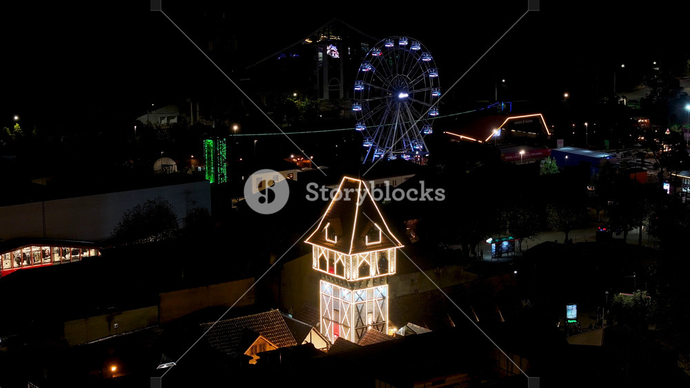 Campos Do Jordao, Sao Paulo, Brazil - 5.16.2026 - Night Campos Do Jordao Skyline At Campos Do Jordao In Sao Paulo Brazil. Sunny Day Campos Do Jordao Brazil. Winter Destination. Illuminated Capivari Vi