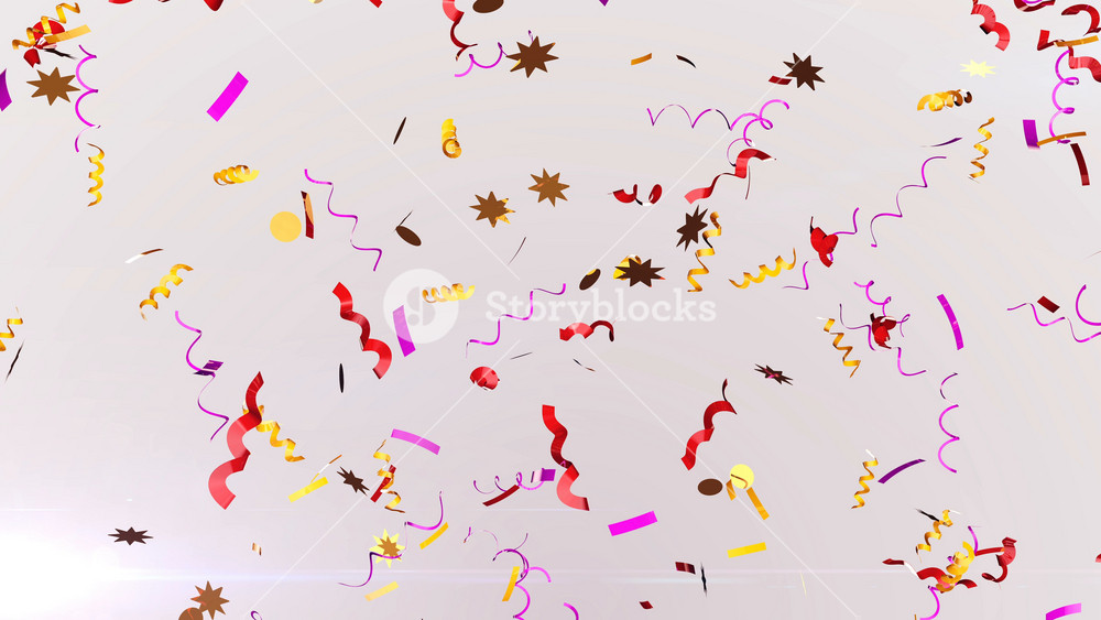 Congratulatory 3d rendering of multicolored and black and white confetti whirling up. They are made of ribbons, stars, and coins. The lead to a hilarious Christmas mood. Christmas is advancing.