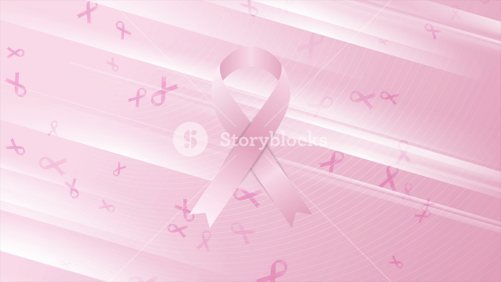 Breast cancer awareness month. Pink ribbon tape concept pattern. Women healthcare abstract background. Seamless looping motion design. Video animation Ultra HD 4K 3840x2160