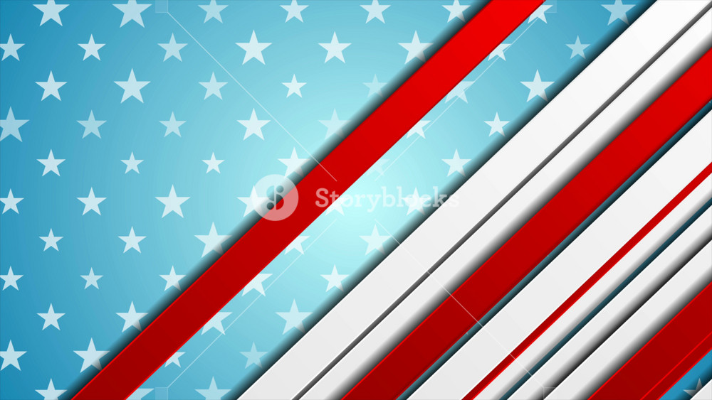 USA colors, stars and stripes abstract motion design. Independence Day modern background. Corporate concept american flag. Seamless looping. Video animation Ultra HD 4K 3840x2160