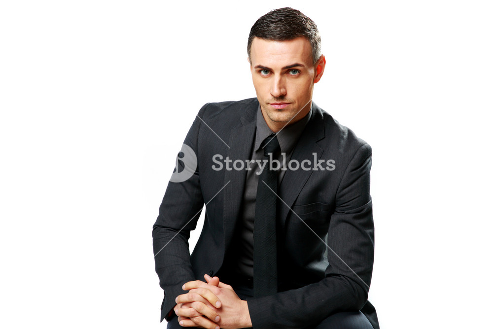 Portrait of a confident businessman isolated on a white background ...