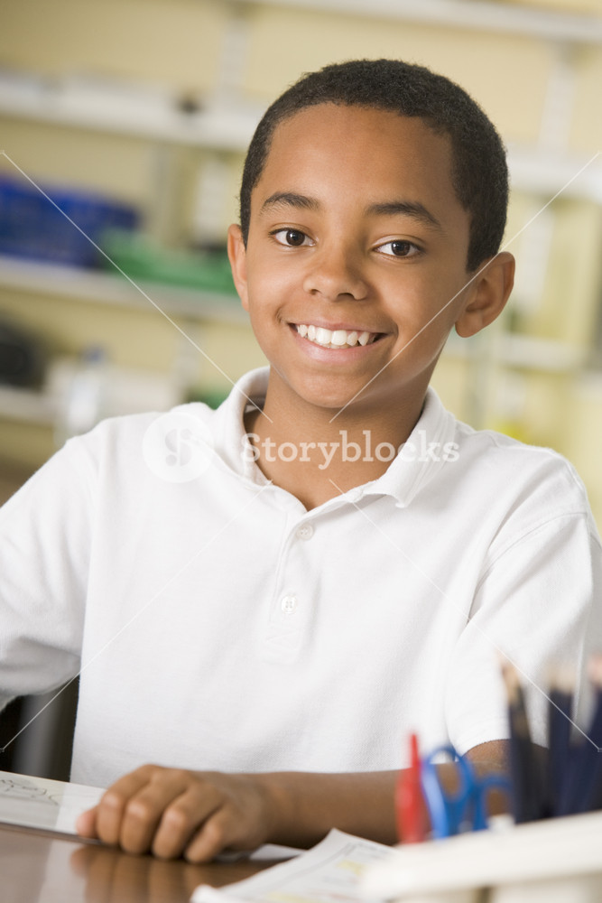 A schoolboy studying in class Royalty-Free Stock Photo SBI-301057901 ...
