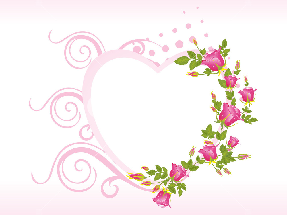 Abstract Decorated Pink Heart Shape Frames Royalty-Free Stock Vector ...