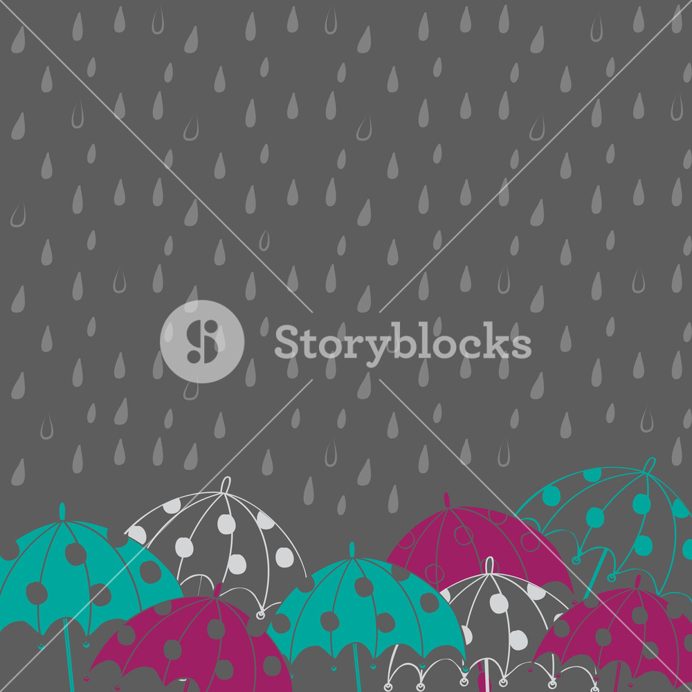 Simple Raining Background Gift Abstract Rainy Season Background With Rain Drops And Umbrellas Royalty ...