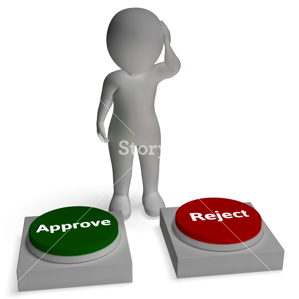 Approve Reject Buttons Shows Approval Or Rejection Royalty-Free Stock ...