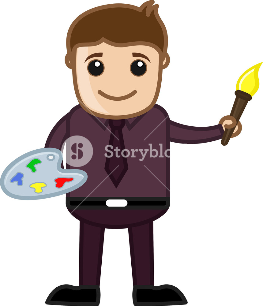 Artist - Vector Character Cartoon Illustration Royalty-Free Stock ...