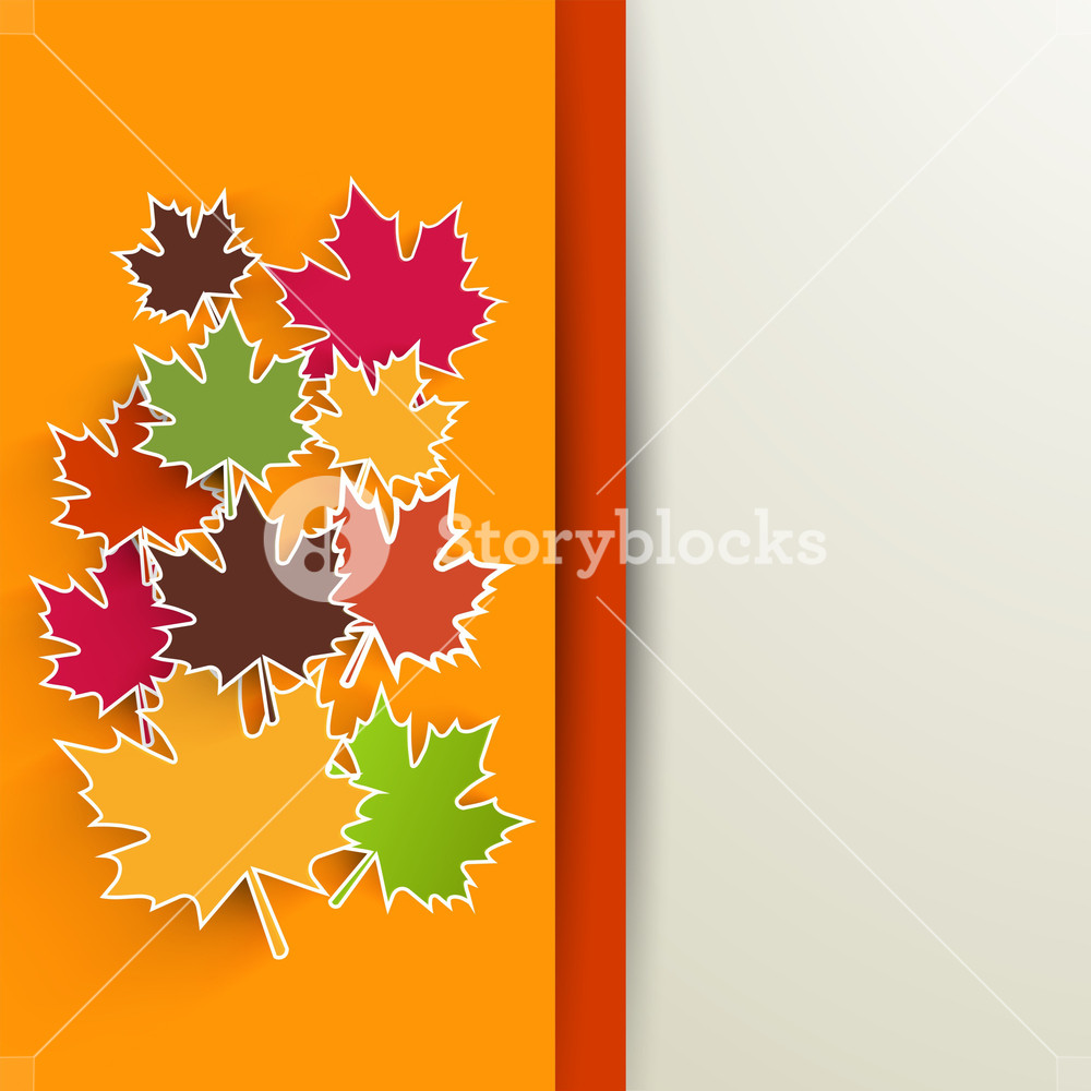 Autumn Leaves On Abstract Background With Text Space Royalty-Free Stock ...