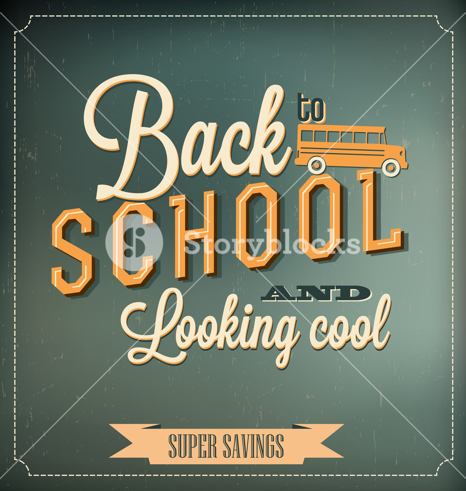 Back To School Typographic Elements - Vintage Style Back To School And ...