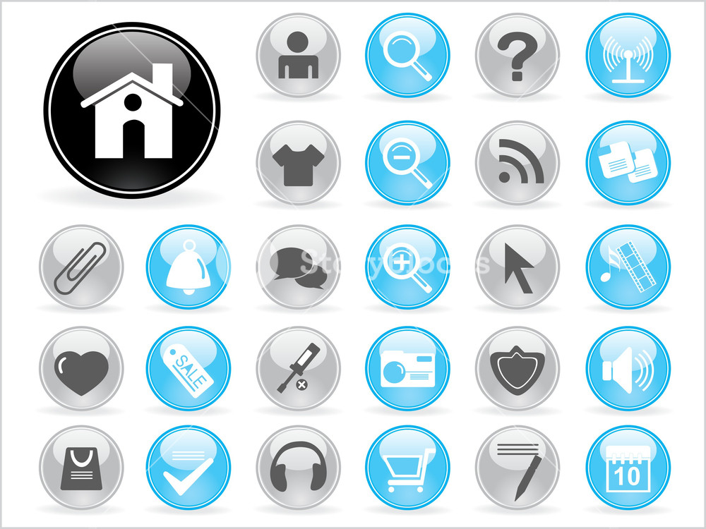 Background With Collection Of Web Icons Royalty-Free Stock Vector SBI ...