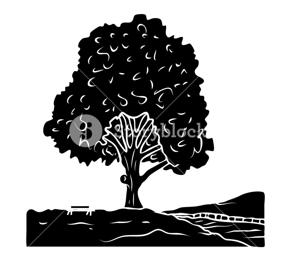 Black Shape Tree Landscape Royalty-Free Stock Vector SBI-300570975 ...