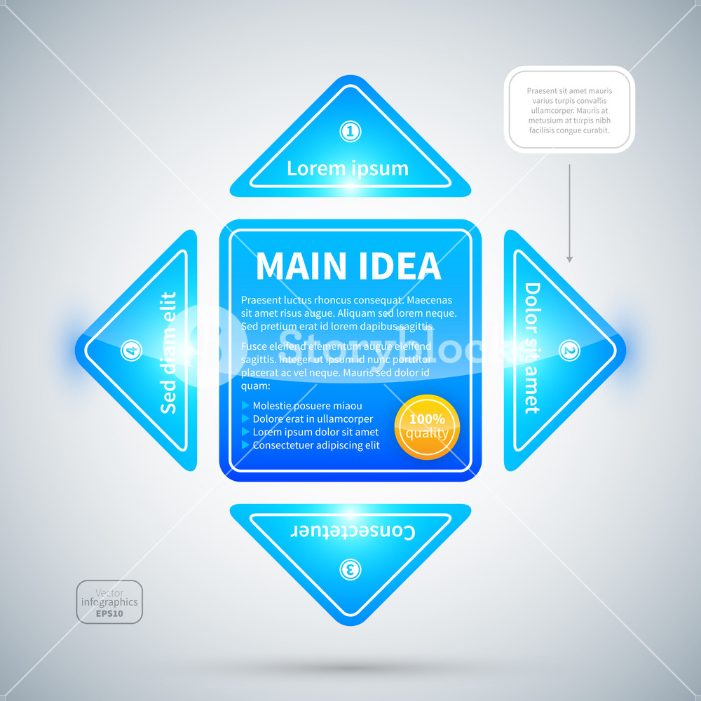 Blue Glossy Layout With 4 Options. Royalty-Free Stock Vector SBI ...