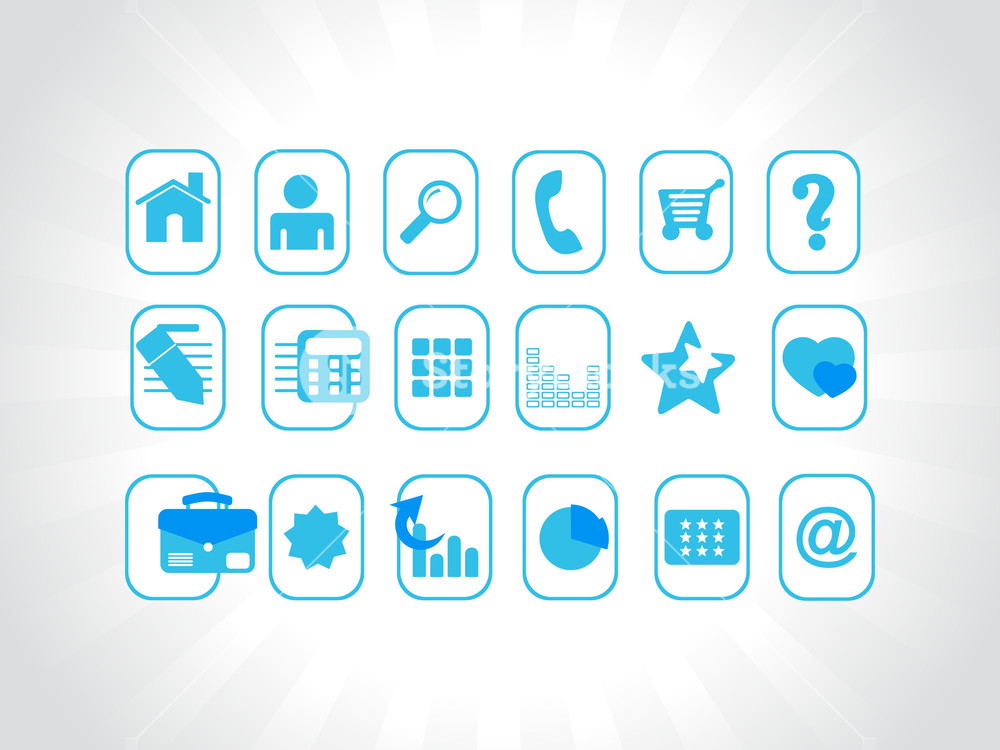 Blue Vector Icons Royalty-Free Stock Vector SBI-300354164 - Storyblocks
