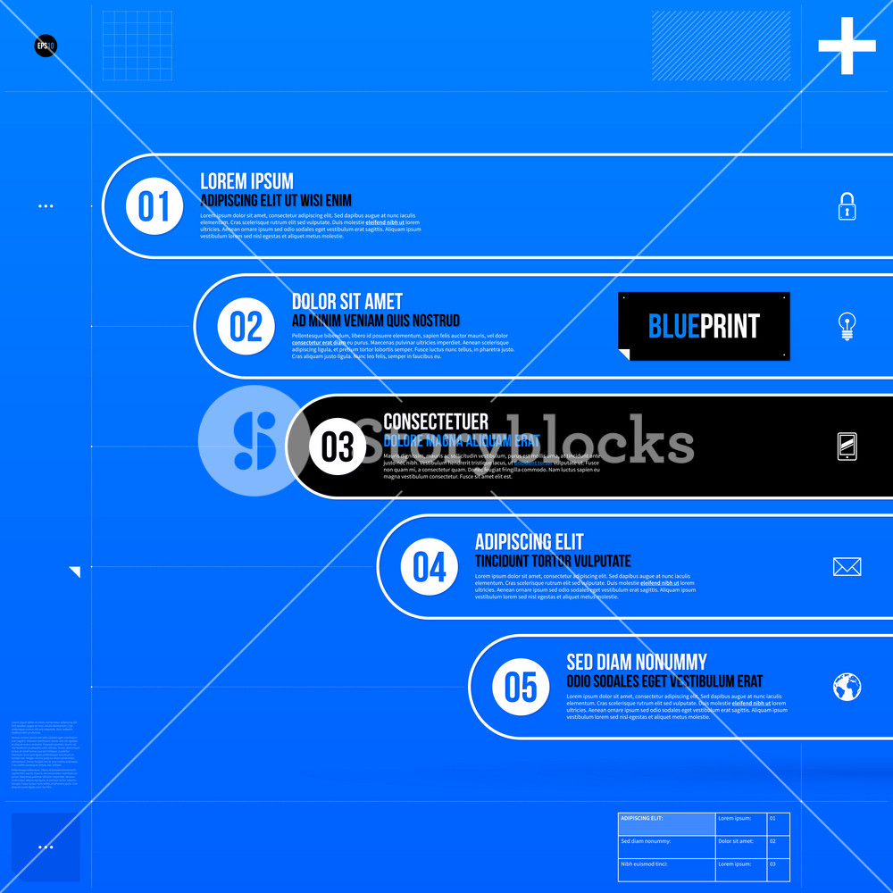 Vector Chart Template In Blueprint Style. Eps10 Royalty-Free Stock ...