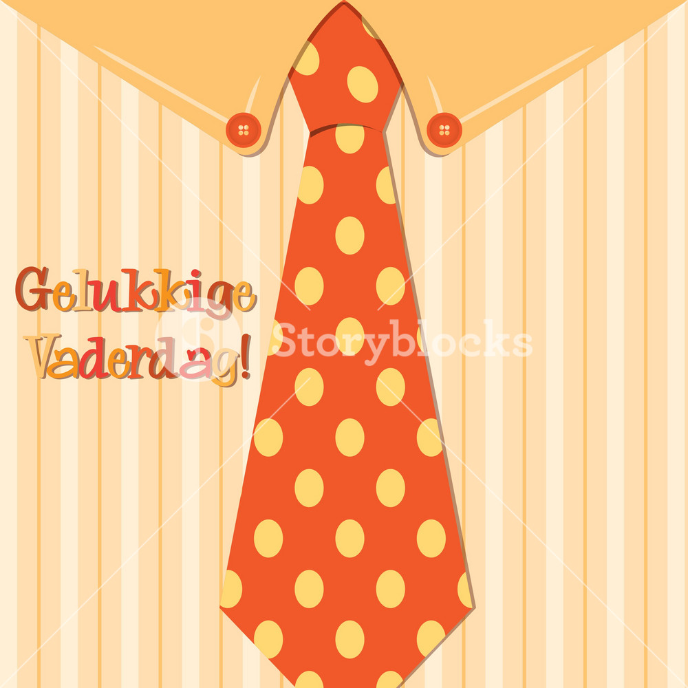 Bright Shirt And Tie Dutch Happy Father's Day Neck Tie Card In Vector ...