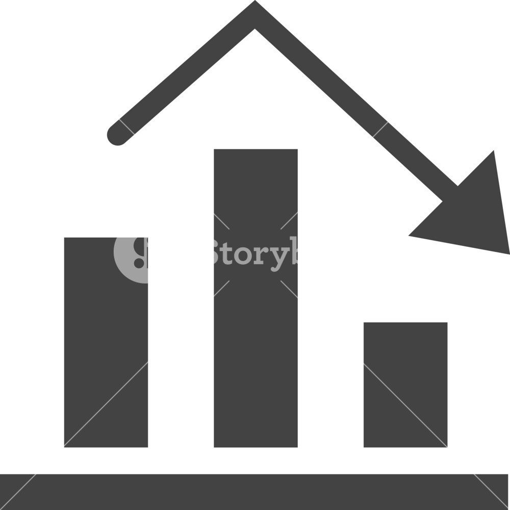 Chart Down Glyph Icon Royalty-Free Stock Vector SBI-300136109 - Storyblocks