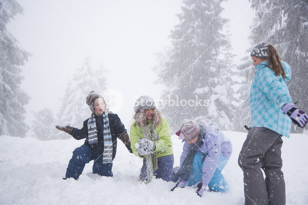 Children playing in the snow Royalty-Free Stock Photo SBI-301036005 ...
