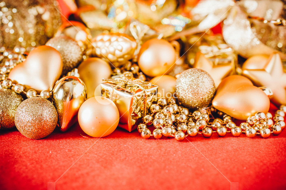 Christmas background with gold christmas decoration Royalty-Free Stock ...