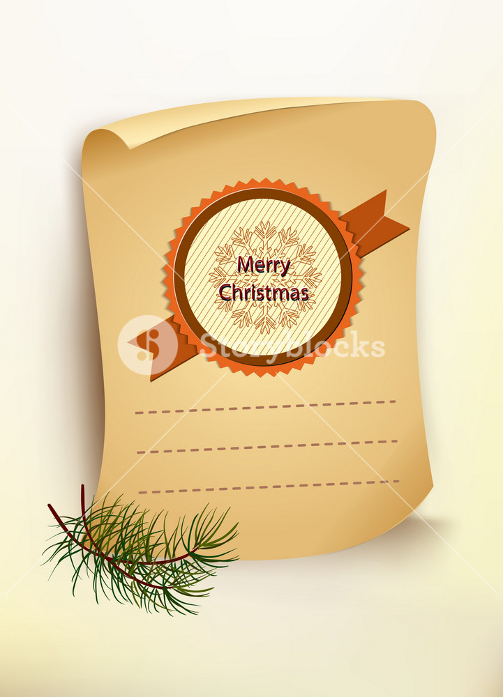 Christmas Vector Illustration With Old Paper Royalty-Free Stock Vector ...