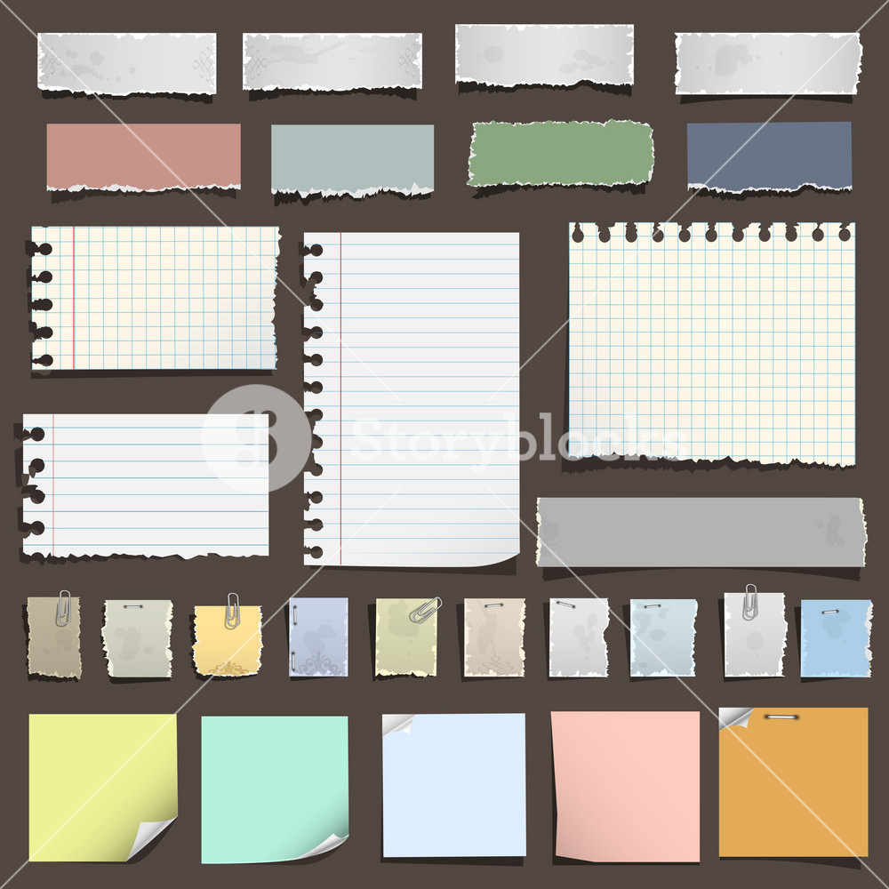 Collection Of Various Notes Paper Royalty-Free Stock Vector SBI ...