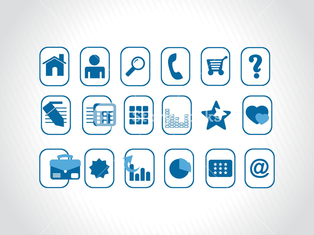 Collection Of Web Icons In Blue Royalty-Free Stock Vector SBI-300354202 ...