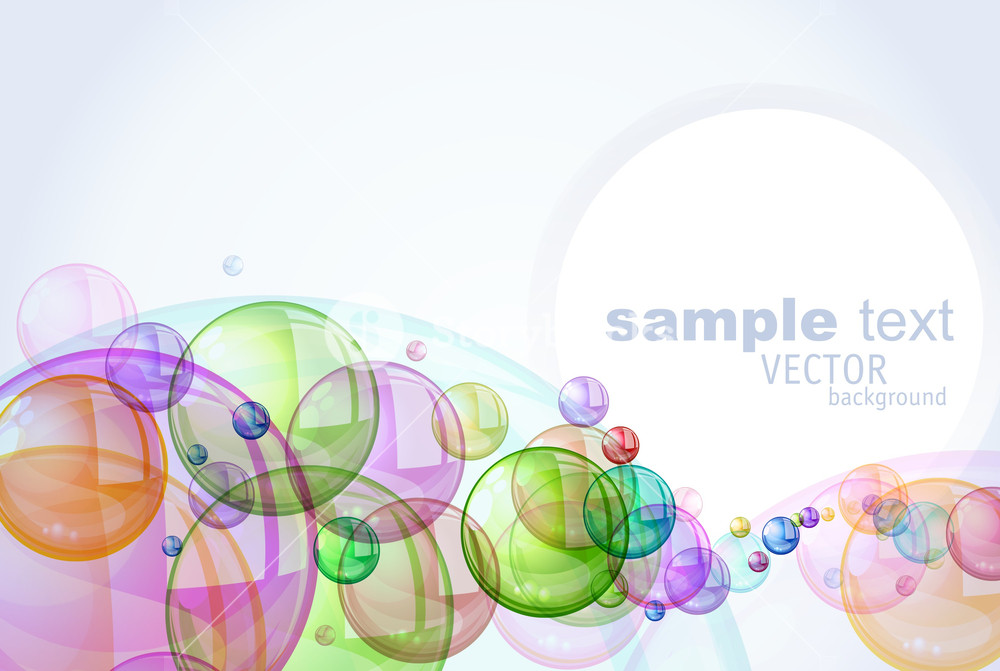 Color Abstract With Transparent Bubbles. Vector Background. Royalty ...
