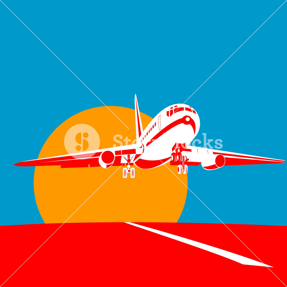 Commercial Jet Plane Airliner Taking Off Royalty-Free Stock Vector SBI ...