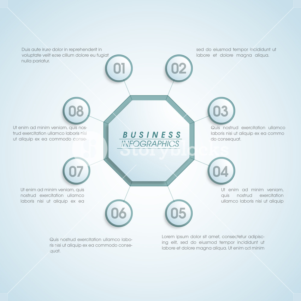 Creative Business infographic elements layout on shiny sky blue ...