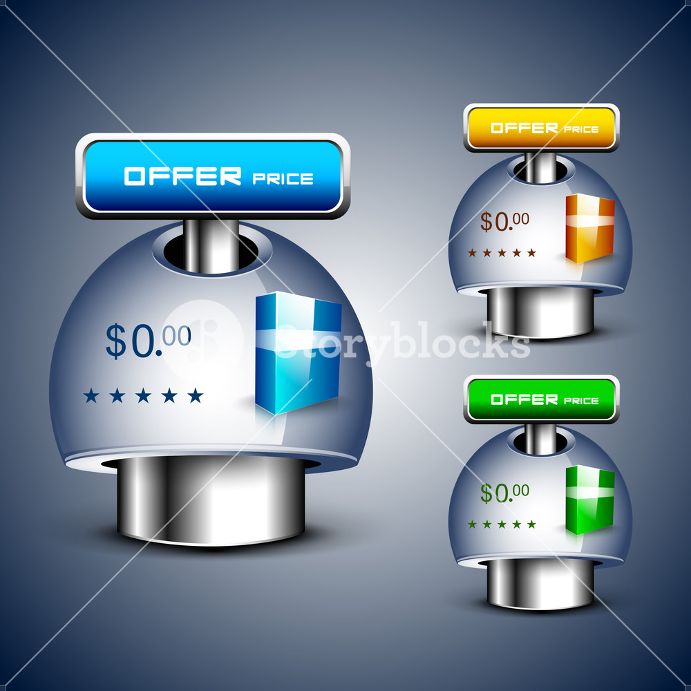 Discount Icon Set With Product Display And Ribbon Royalty-Free Stock ...