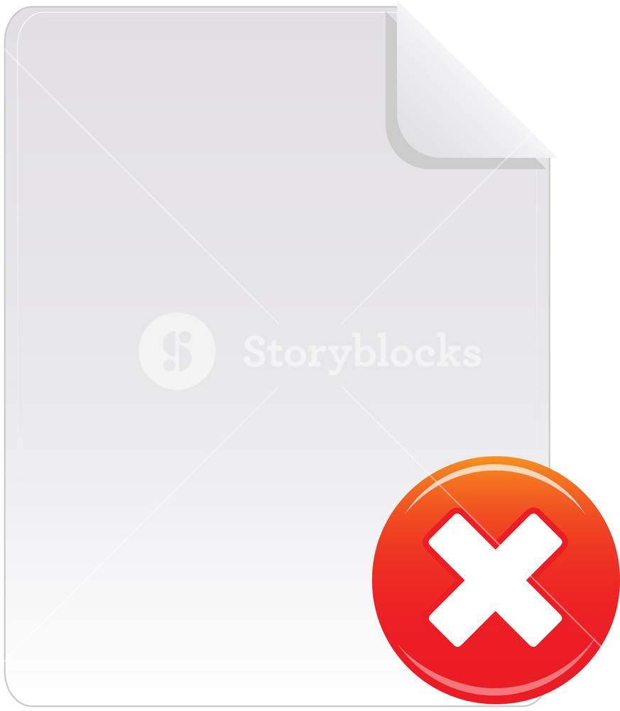 Document Icon With Red Cross Sign On White Background Royalty-Free ...