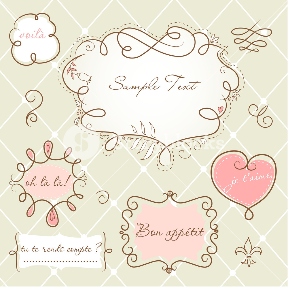 Pattern Frame French Doodle Frames In French Style Royalty-Free Stock Vector SBI-300302756 ...