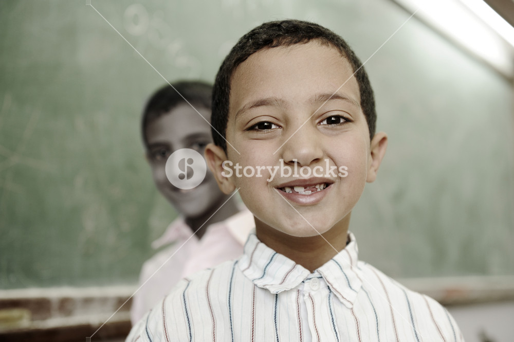 Education activities in classroom at school, happy children learning ...