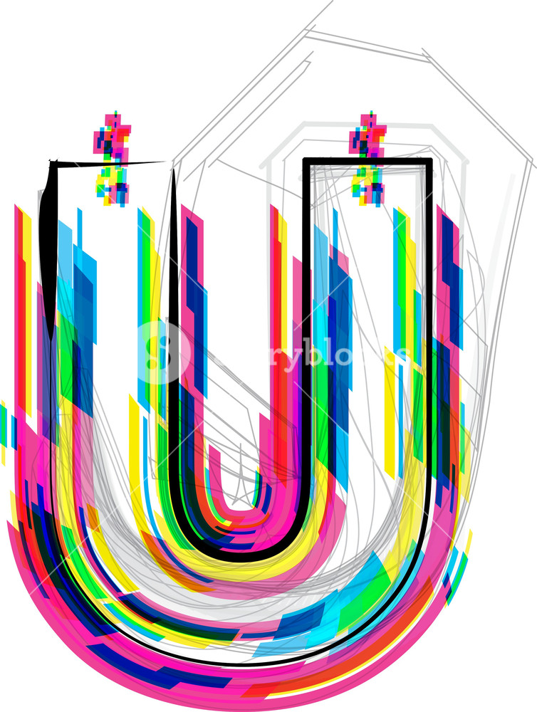 Font Illustration. Letter U. Vector Illustration Royalty-Free Stock ...