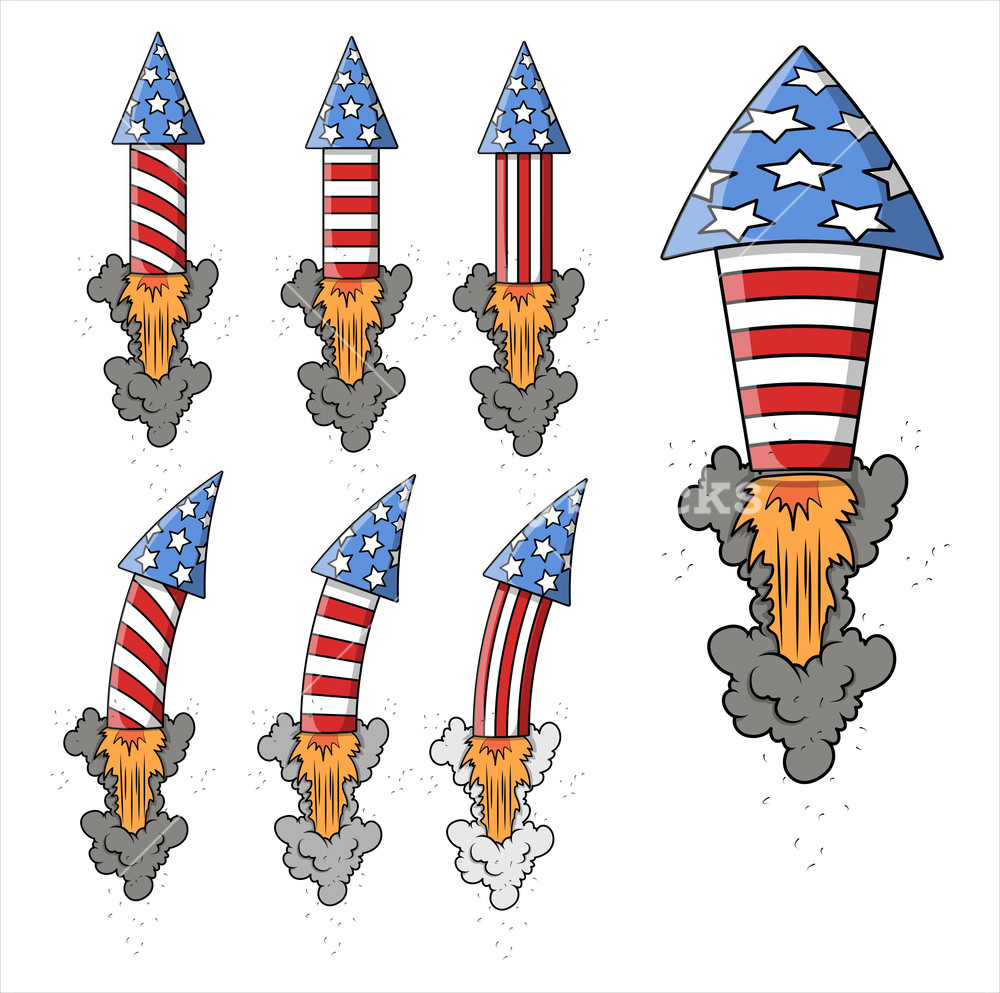 Freedom Celebration Fireworks 4th Of July Vector Illustration Royalty ...
