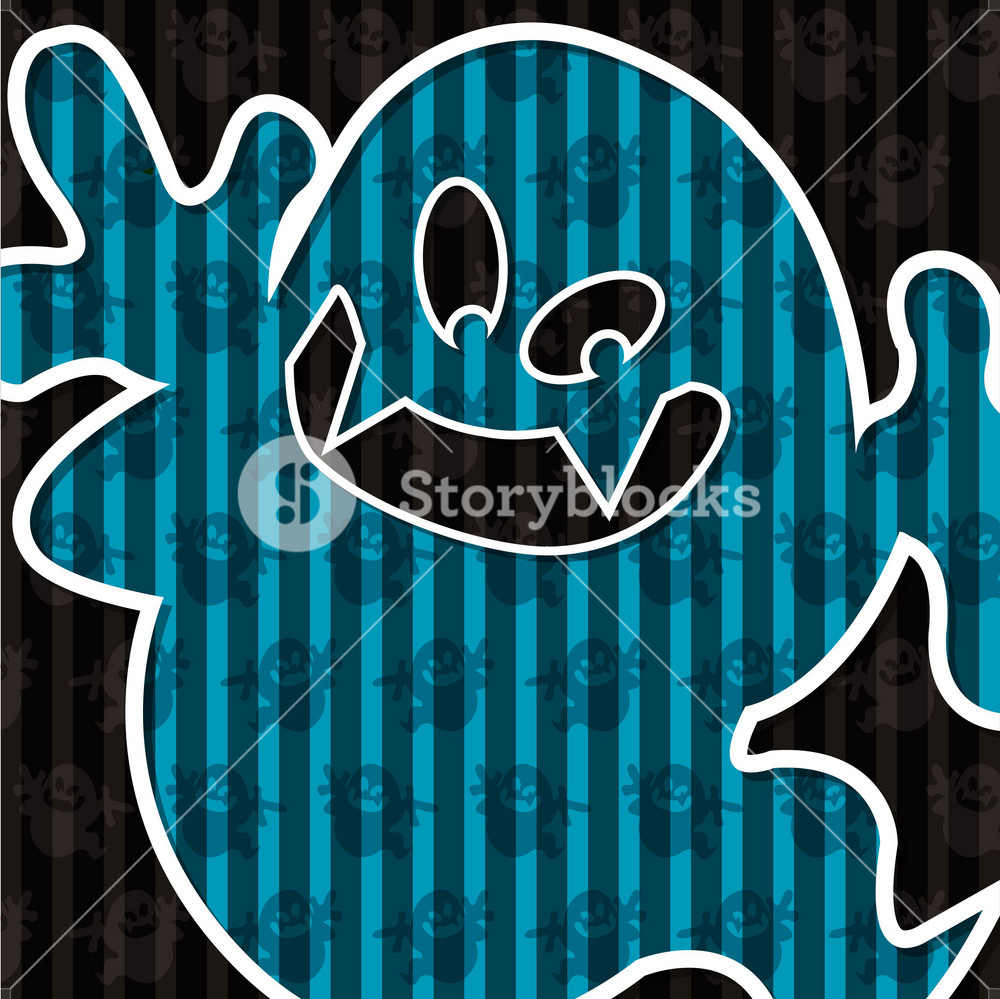 Ghost Happy Halloween Card In Vector Format. Royalty-Free Stock Vector ...
