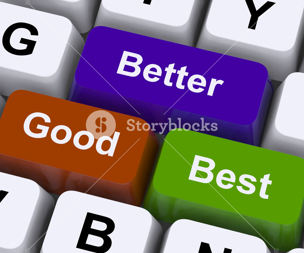 Good Better Best Keys Represent Ratings And Improvement Royalty-Free ...