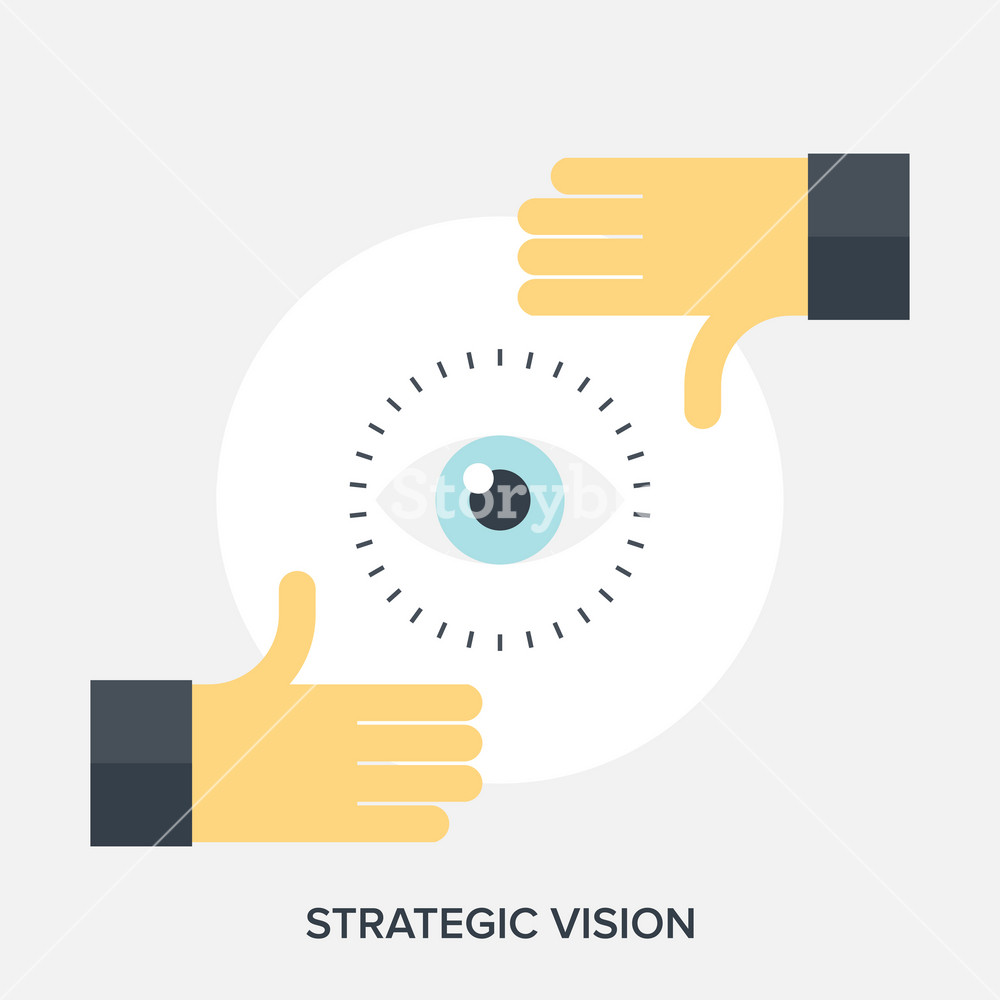 Abstract flat vector illustration of strategic vision concepts. Royalty ...