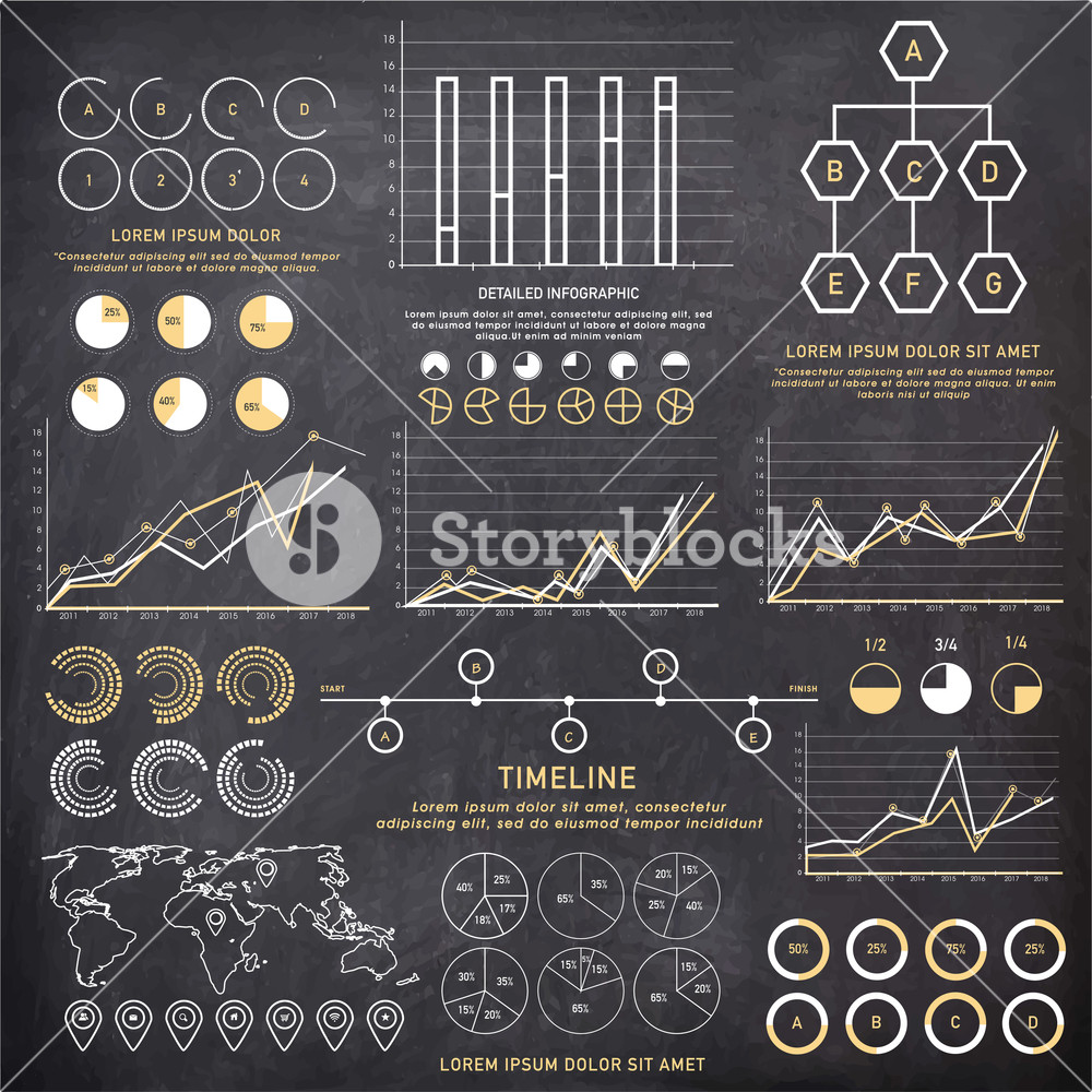 Creative various business infographic elements with statistical graphs ...