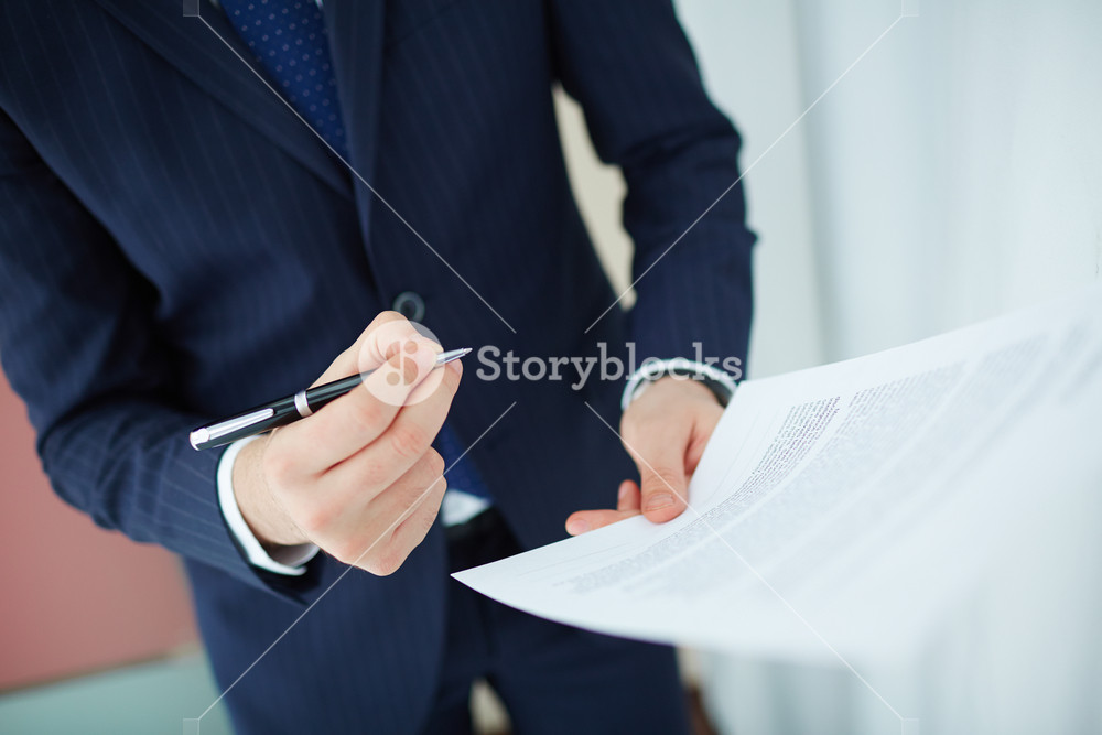 Image of human hand with pen and contract Royalty-Free Stock Photo SBI ...