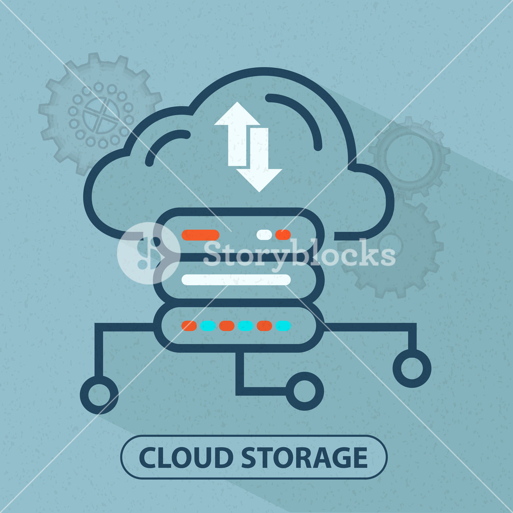 Infographics Flat Design of Cloud Computing Cloud Drives Network ...